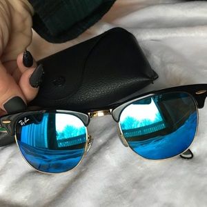 Clubmaster Ray-Ban blue lense sunglasses